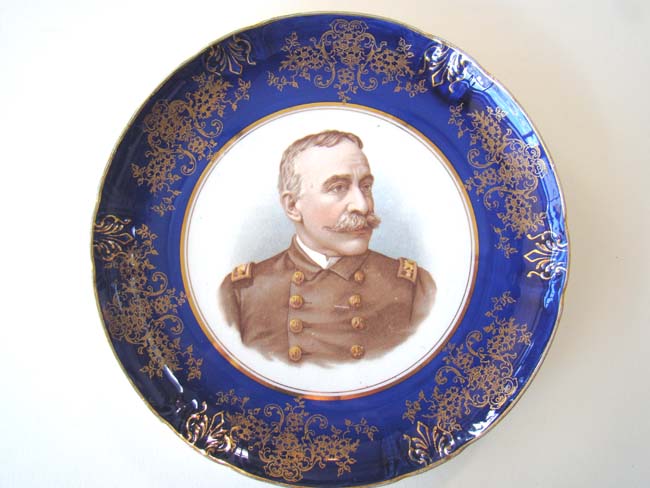 A fine porcelain plate Commemorating U. S. Naval hero Admiral GEORGE DEWEY circa 1900
